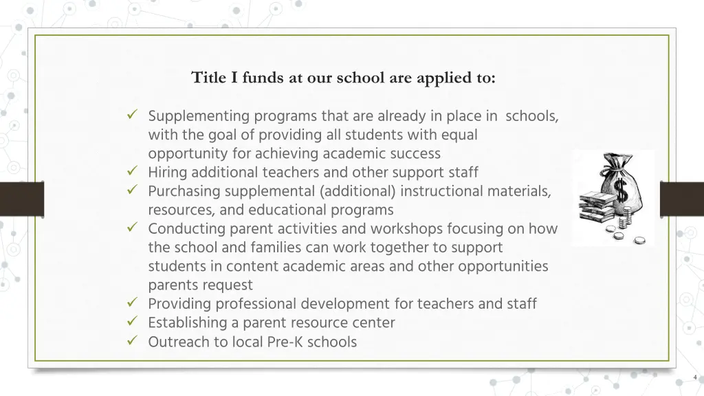 title i funds at our school are applied to