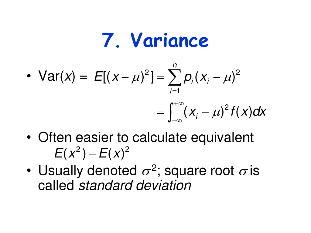 7 variance