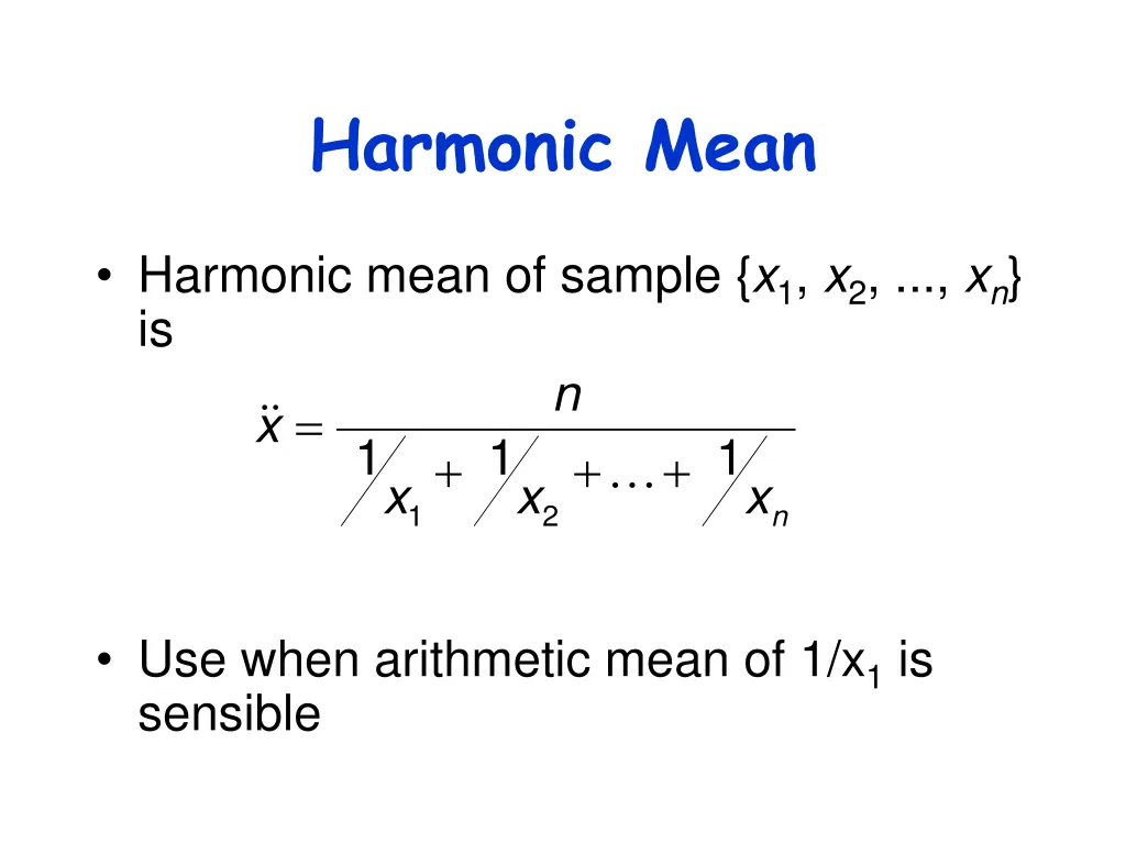 harmonic mean