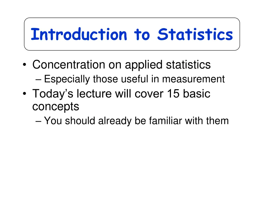 introduction to statistics