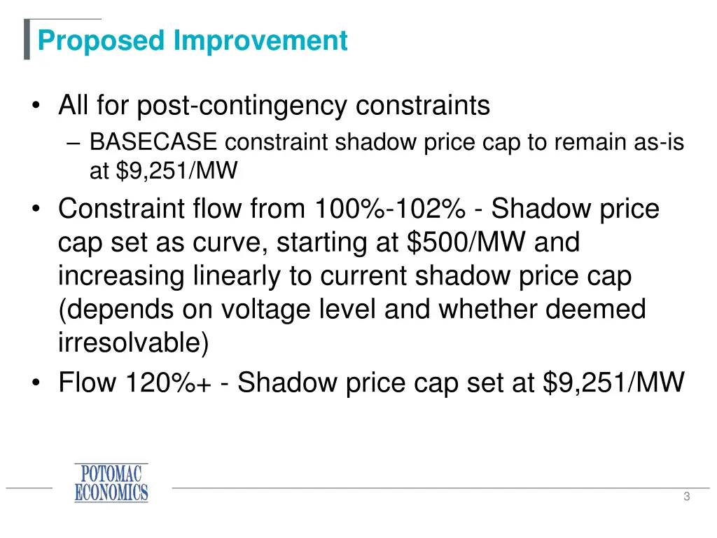 proposed improvement