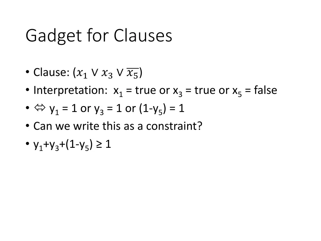 gadget for clauses