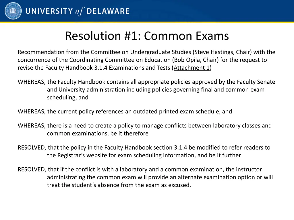 resolution 1 common exams