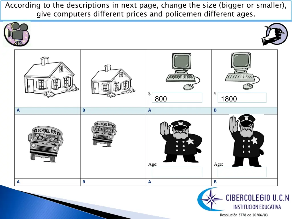 according to the descriptions in next page change