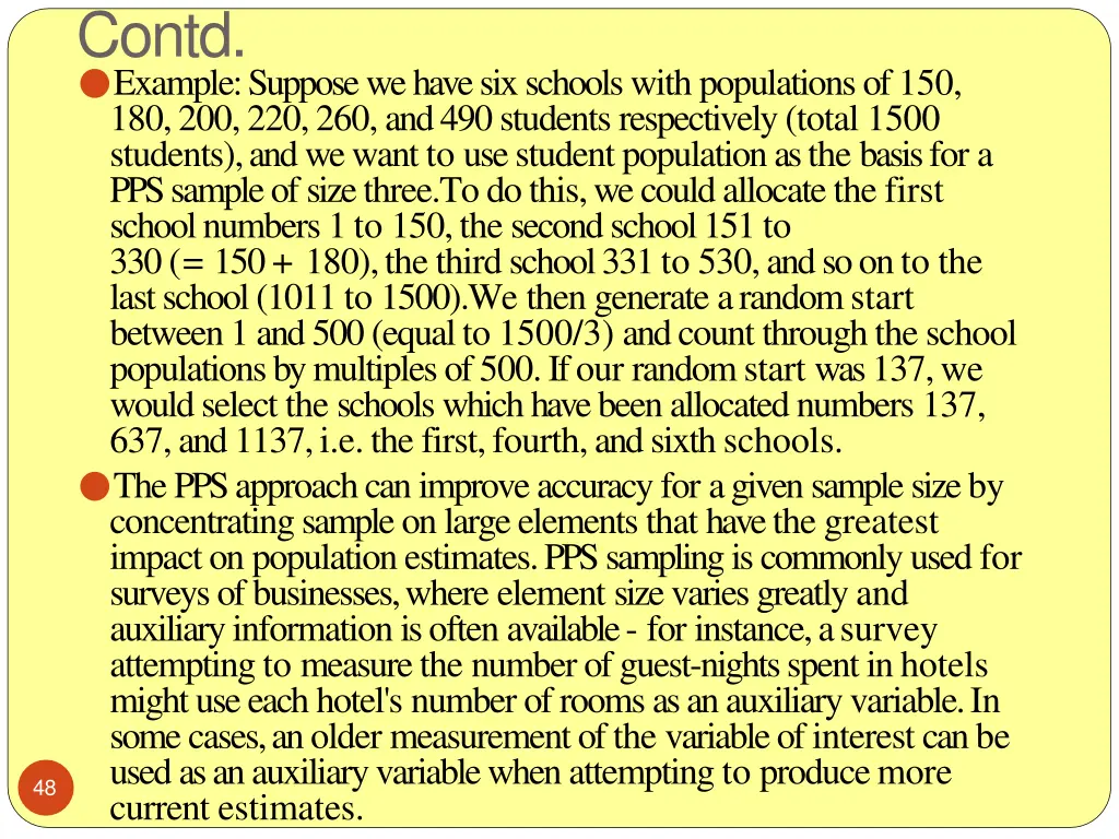 contd example suppose we have six schools with