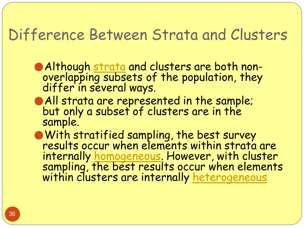 difference between strata and clusters