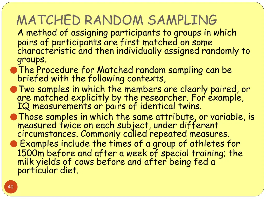 matched random sampling a method of assigning