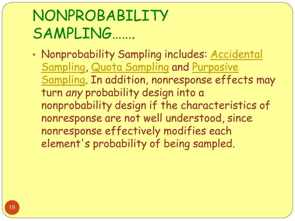 nonprobability sampling nonprobability sampling