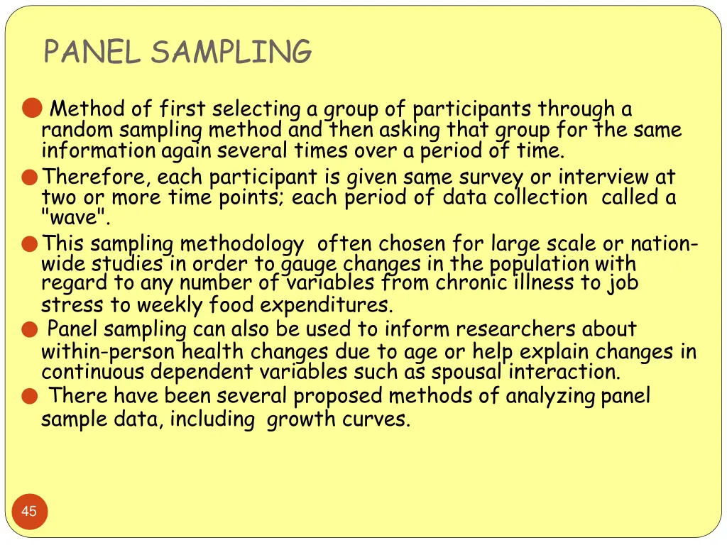 panel sampling