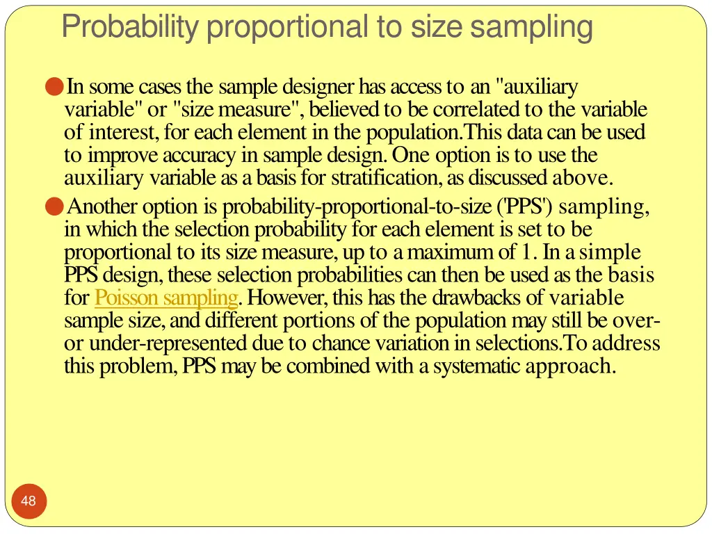 probability proportional to size sampling