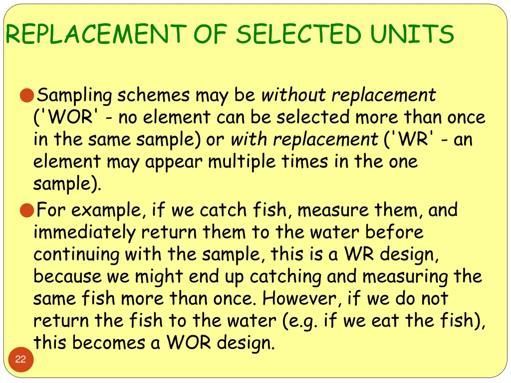replacement of selected units
