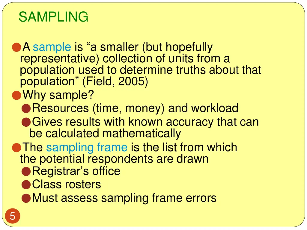 sampling