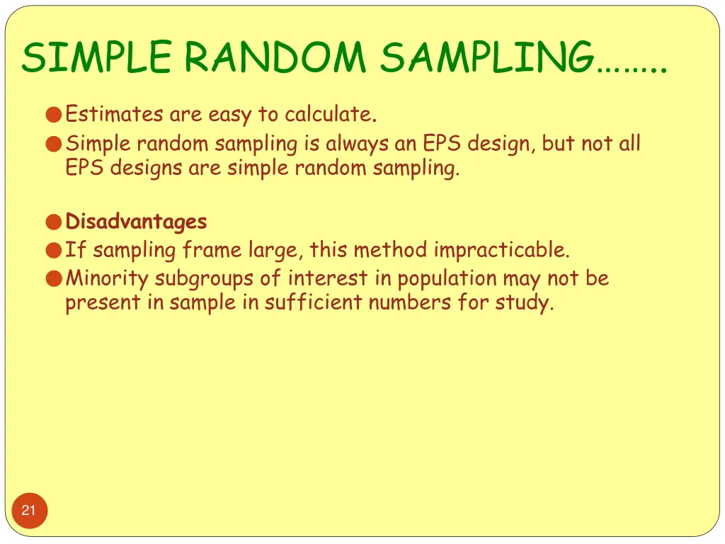 simple random sampling