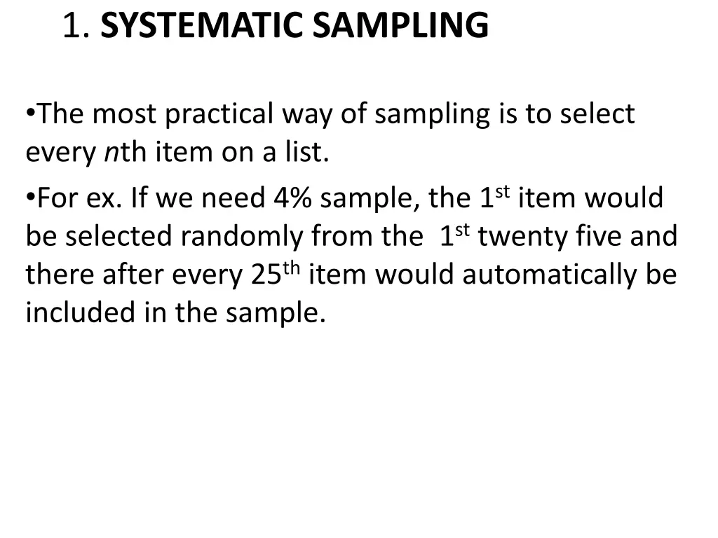 1 systematic sampling