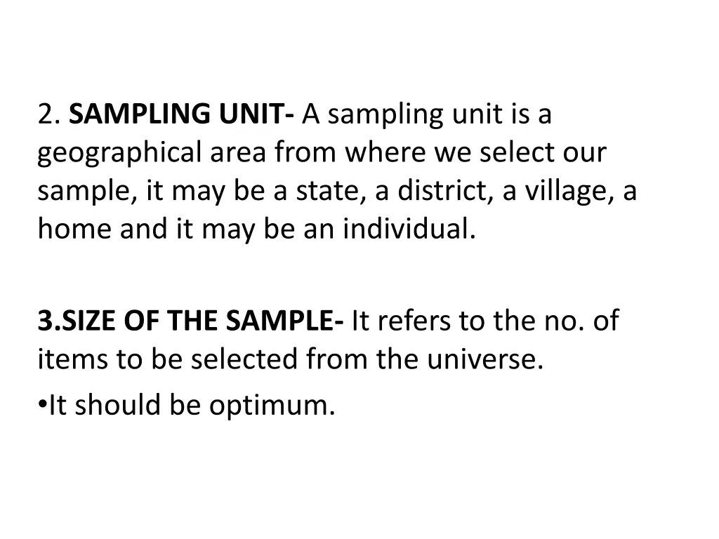 2 sampling unit a sampling unit is a geographical