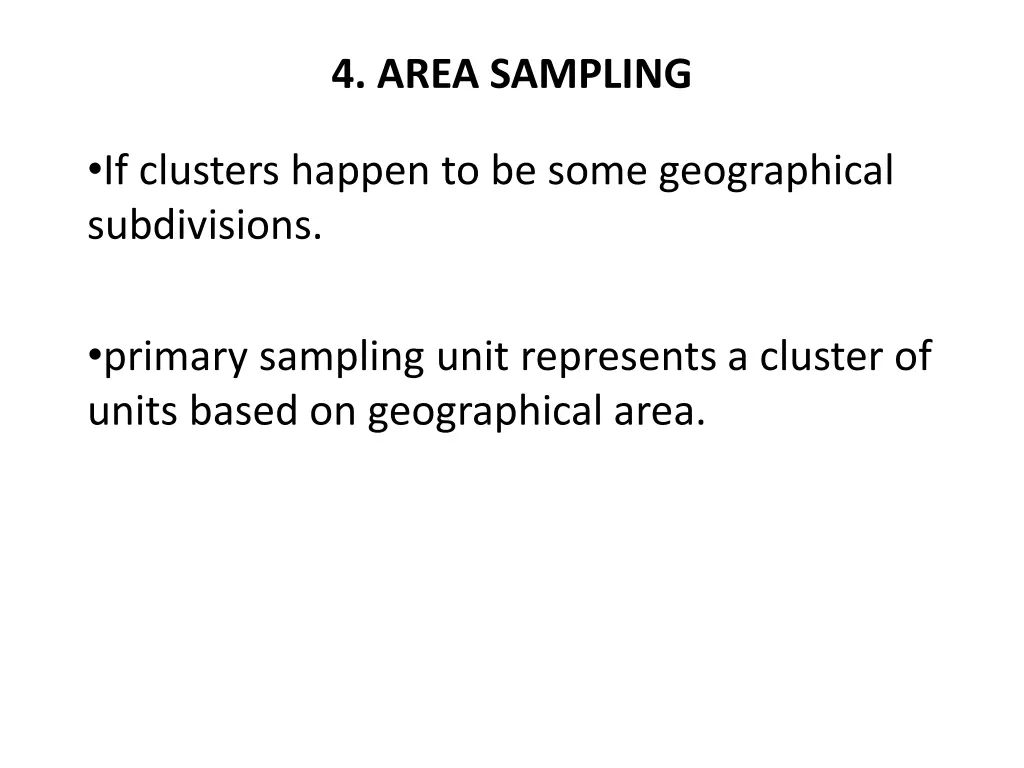4 area sampling