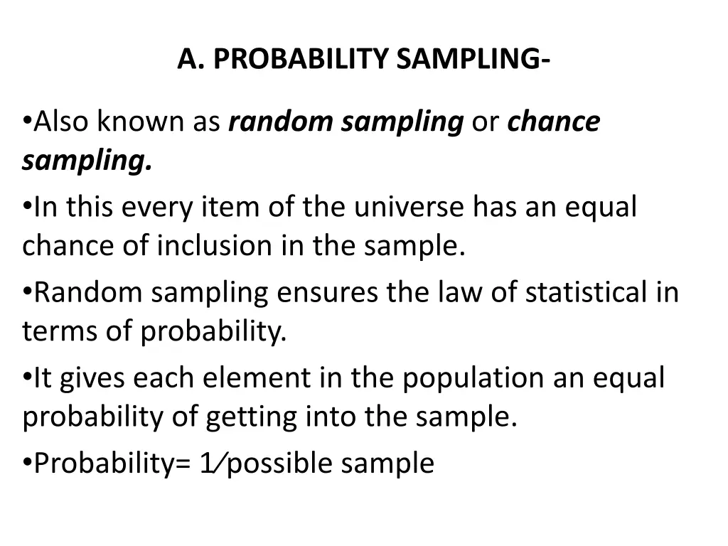 a probability sampling