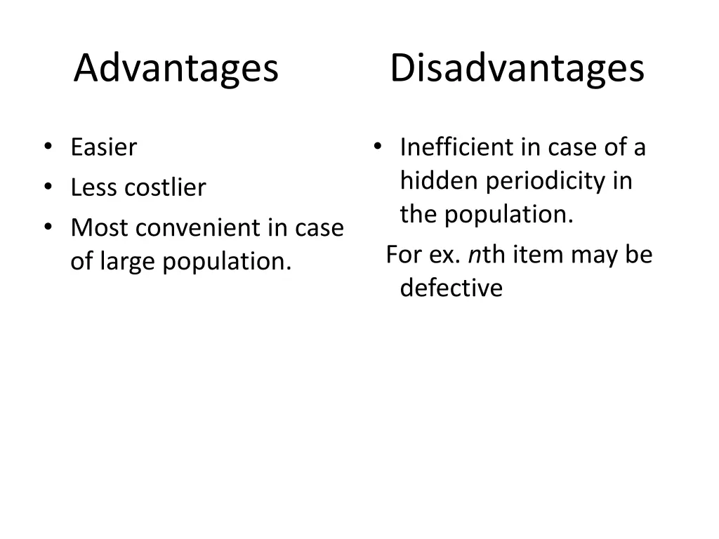 advantages disadvantages 1