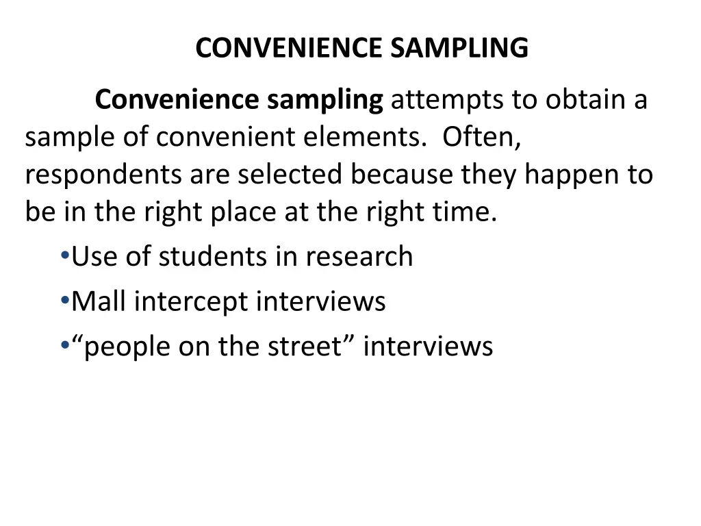 convenience sampling