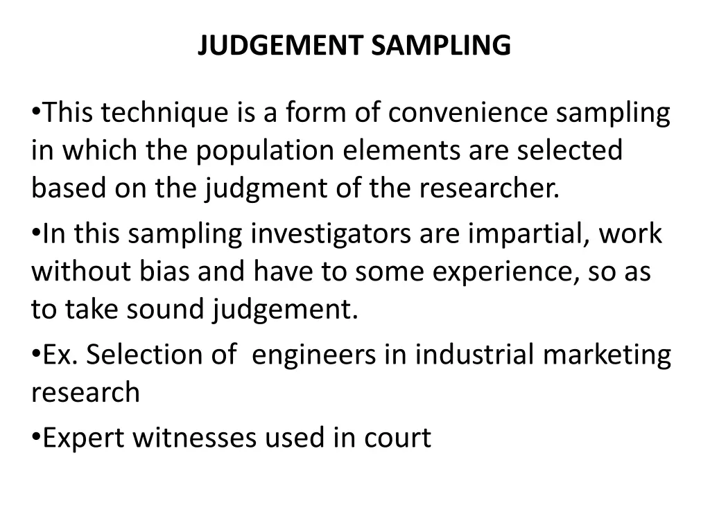 judgement sampling