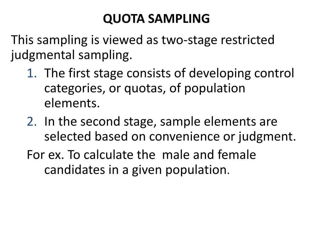 quota sampling