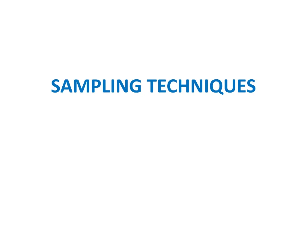 sampling techniques
