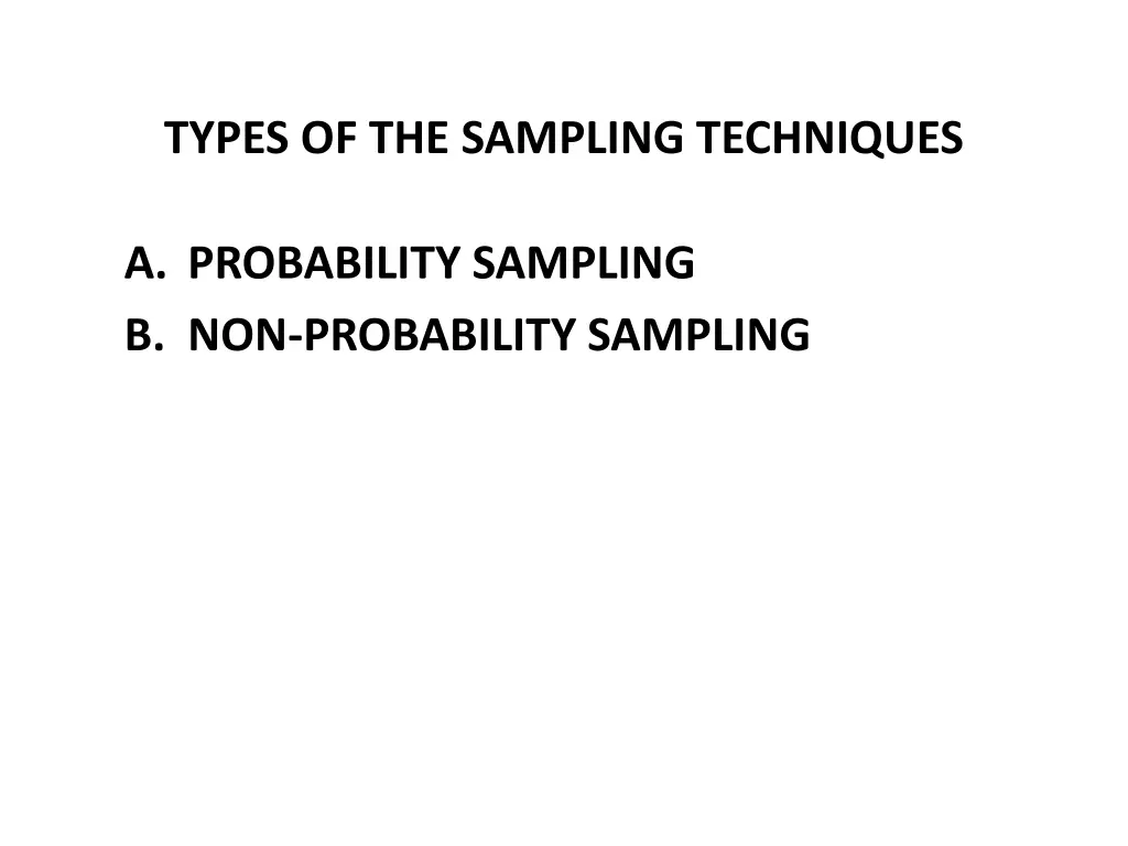 types of the sampling techniques