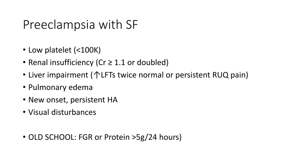 preeclampsia with sf 1