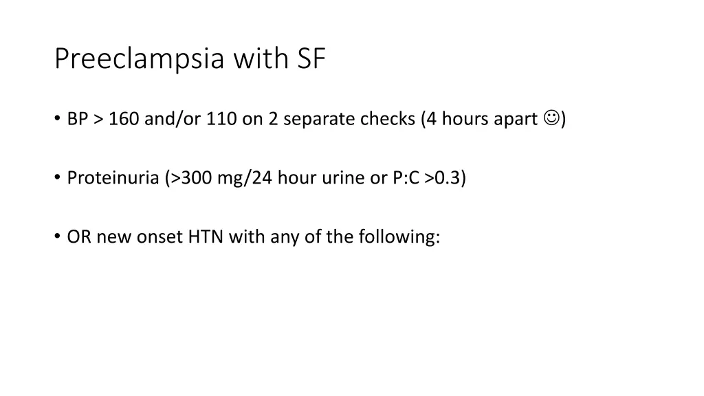 preeclampsia with sf