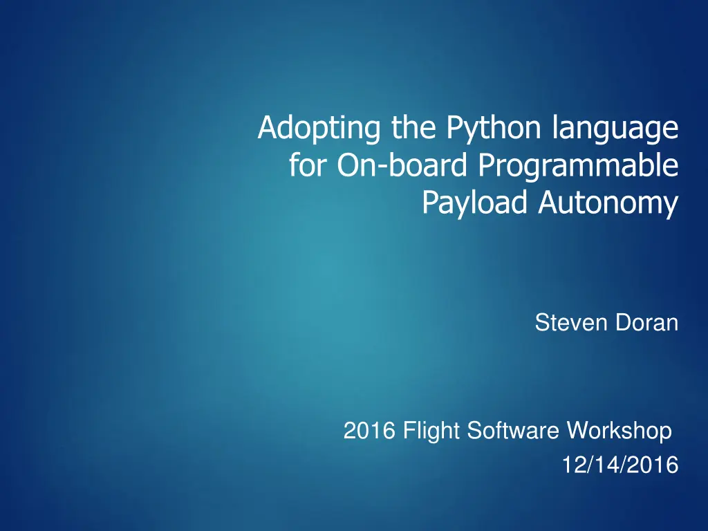 adopting the python language for on board