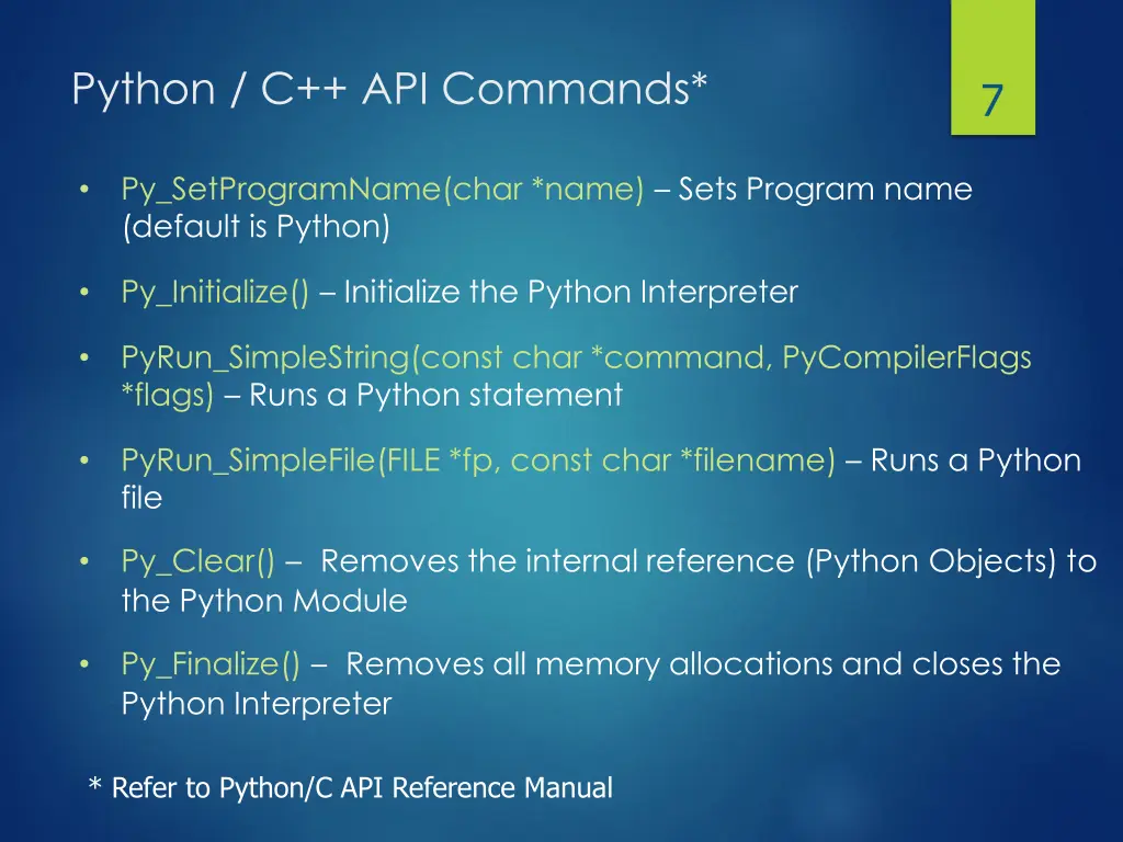 python c api commands