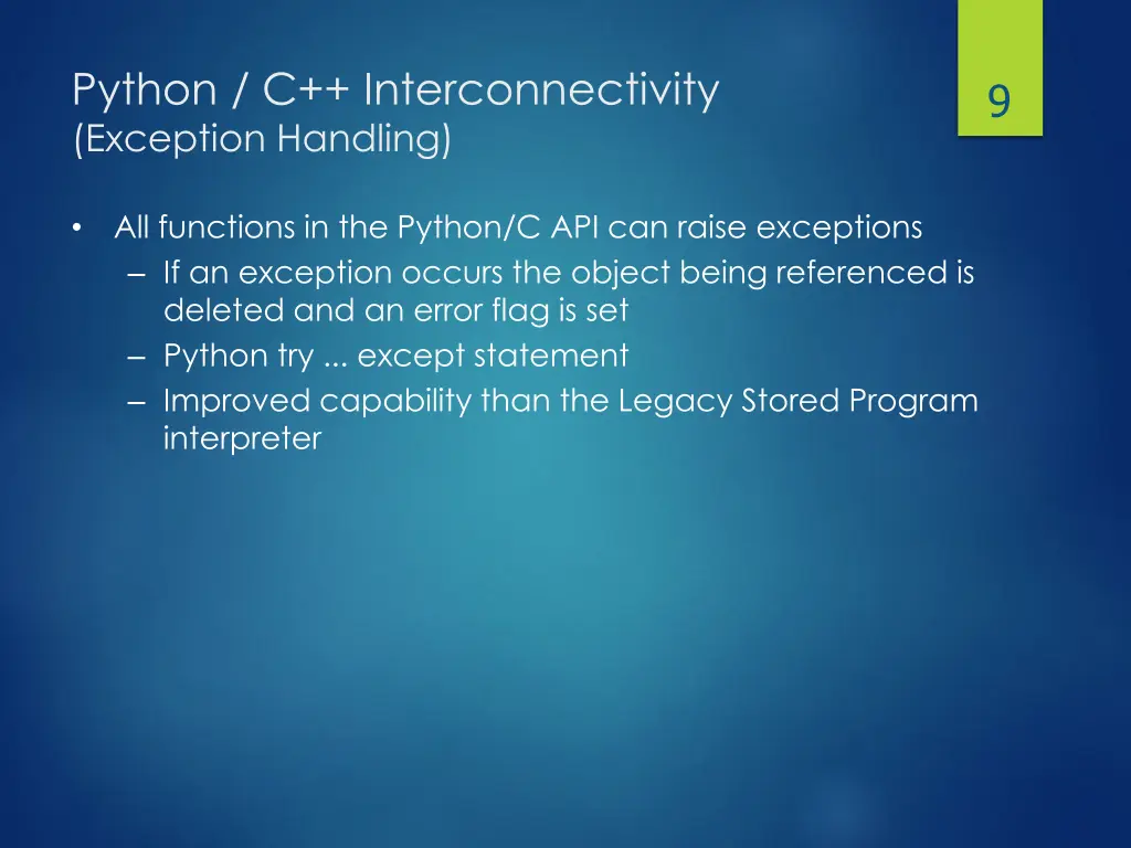 python c interconnectivity exception handling