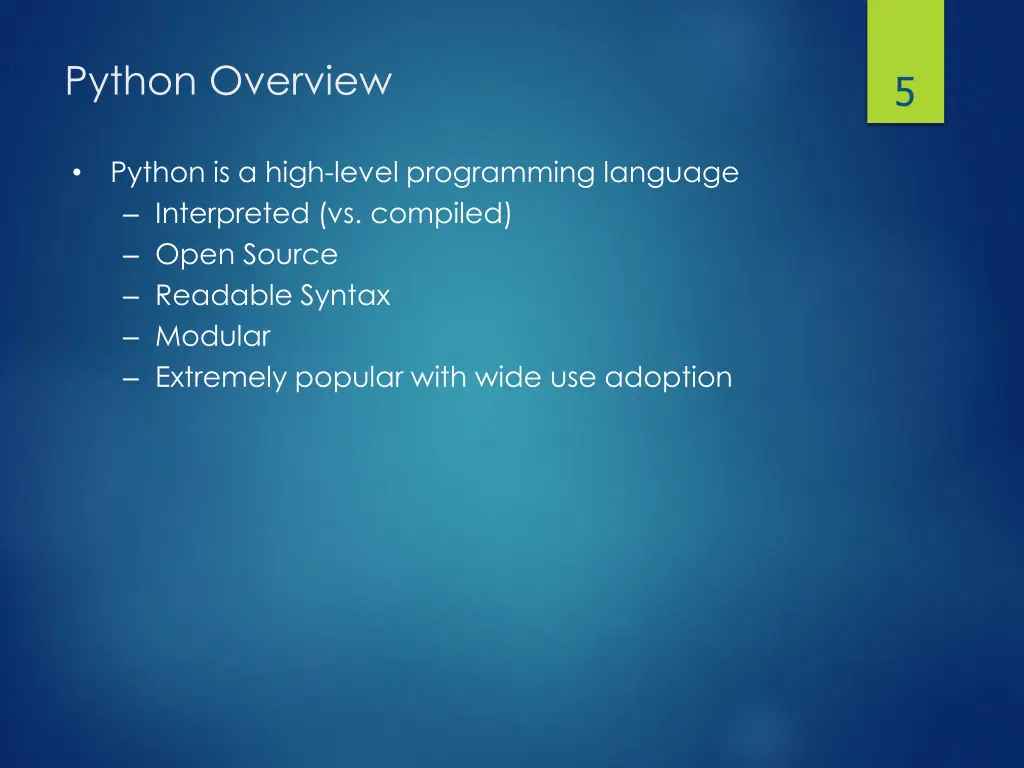 python overview