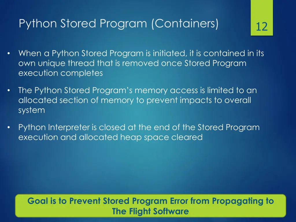 python stored program containers