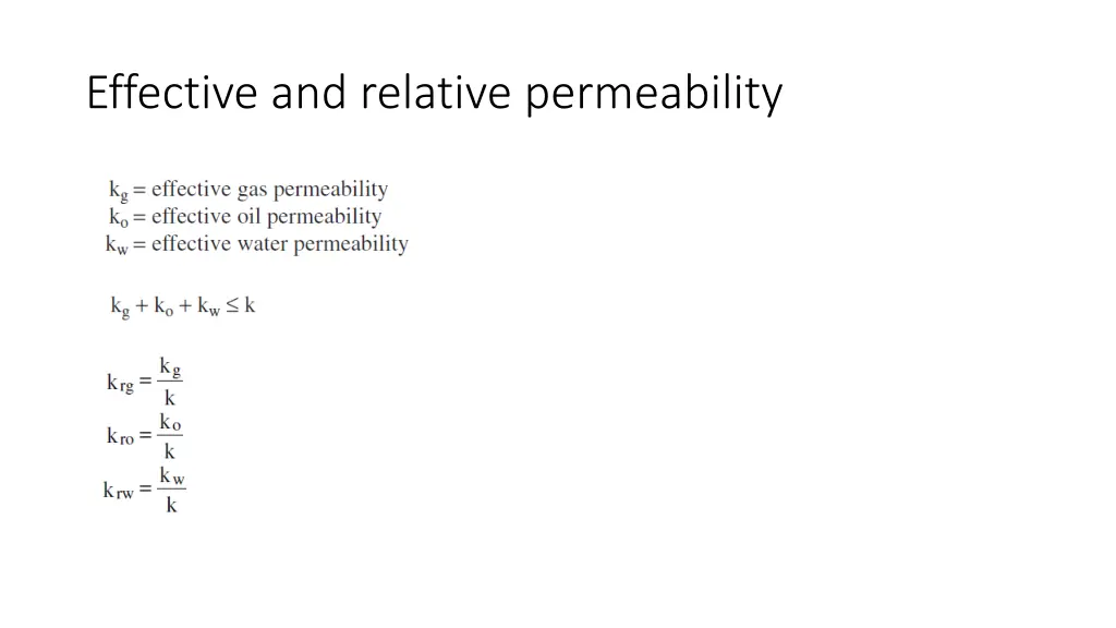 effective and relative permeability