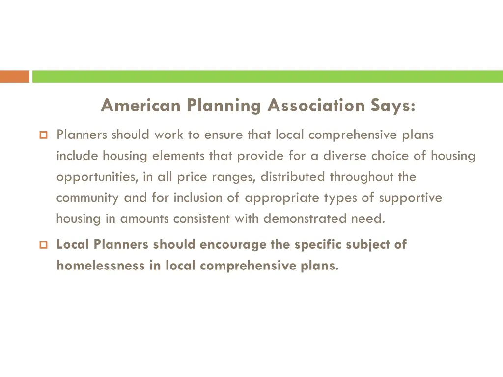american planning association says