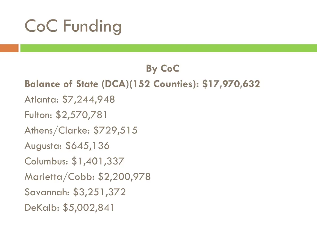 coc funding 2