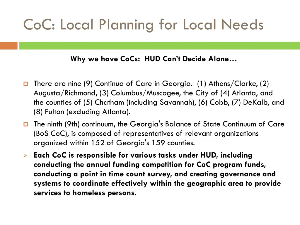 coc local planning for local needs