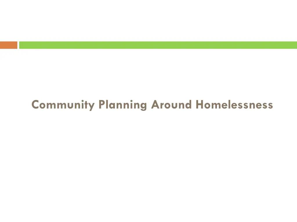 community planning around homelessness