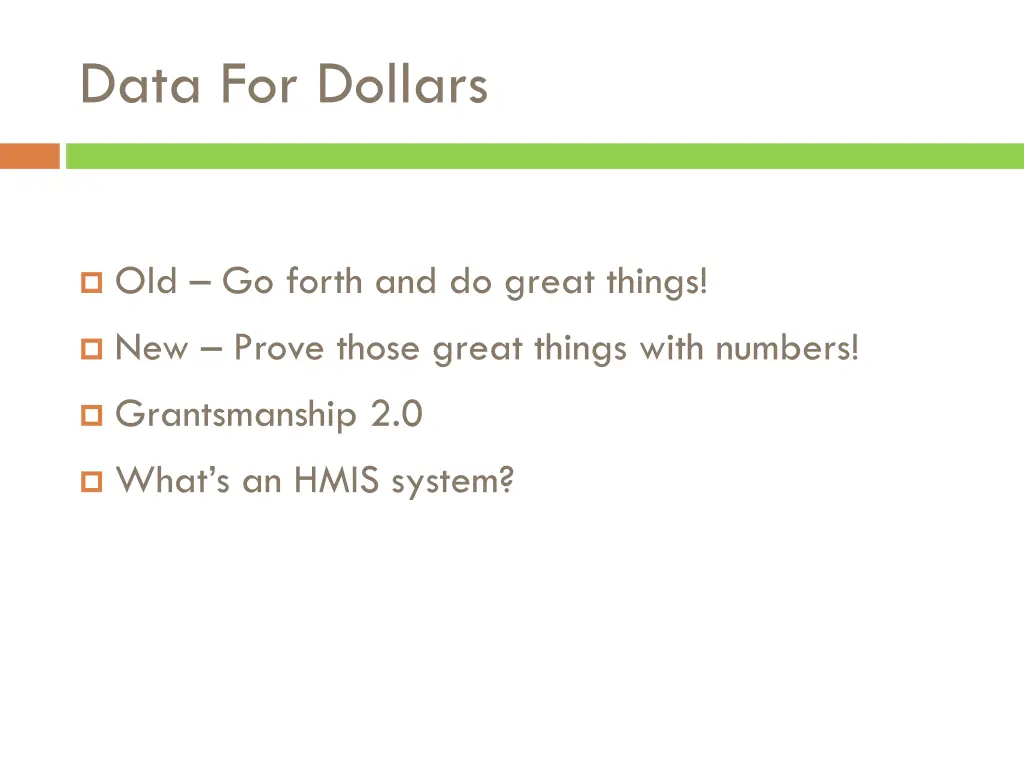 data for dollars