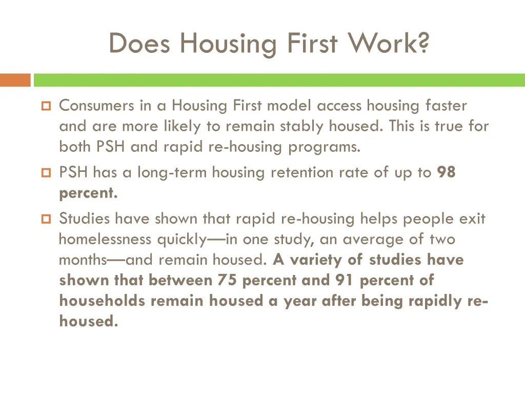 does housing first work