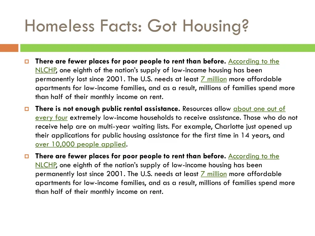 homeless facts got housing