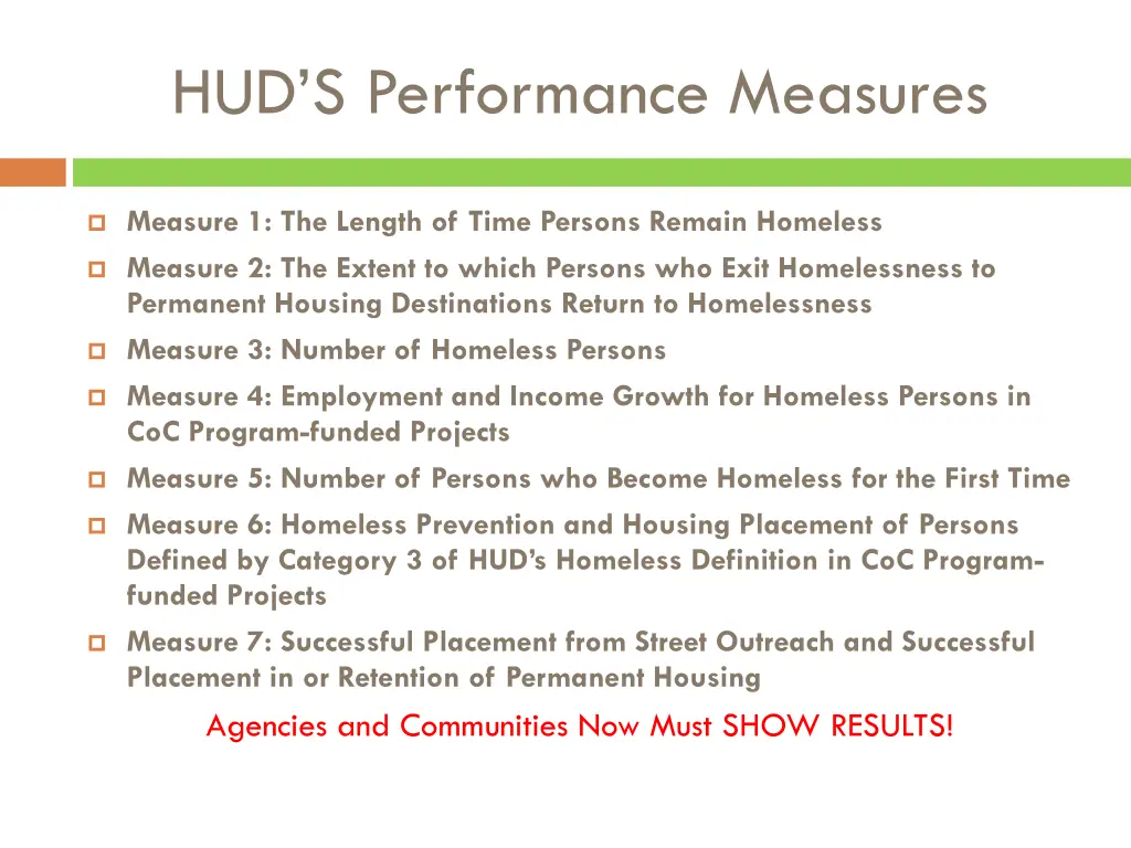 hud s performance measures