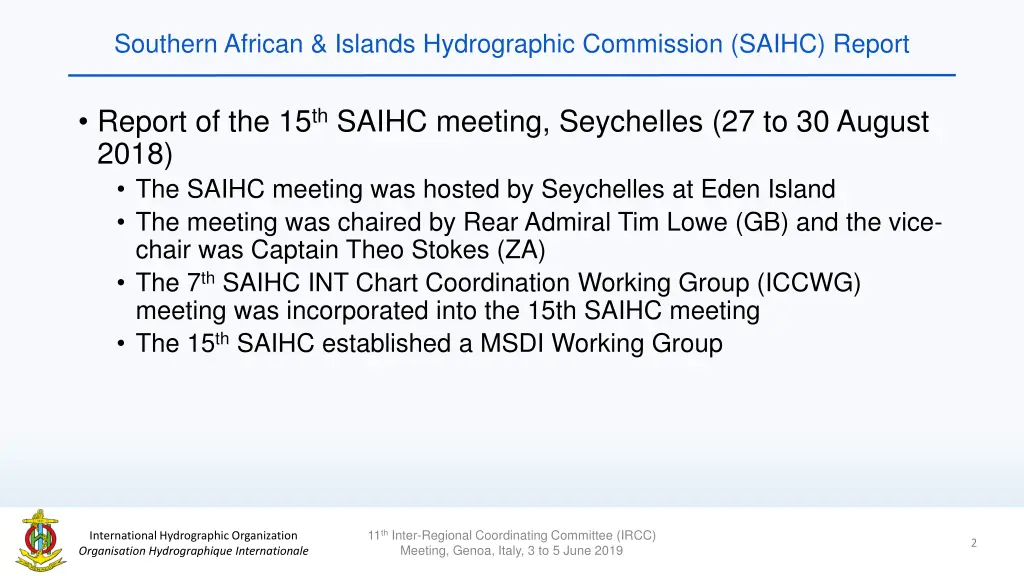 southern african islands hydrographic commission 1