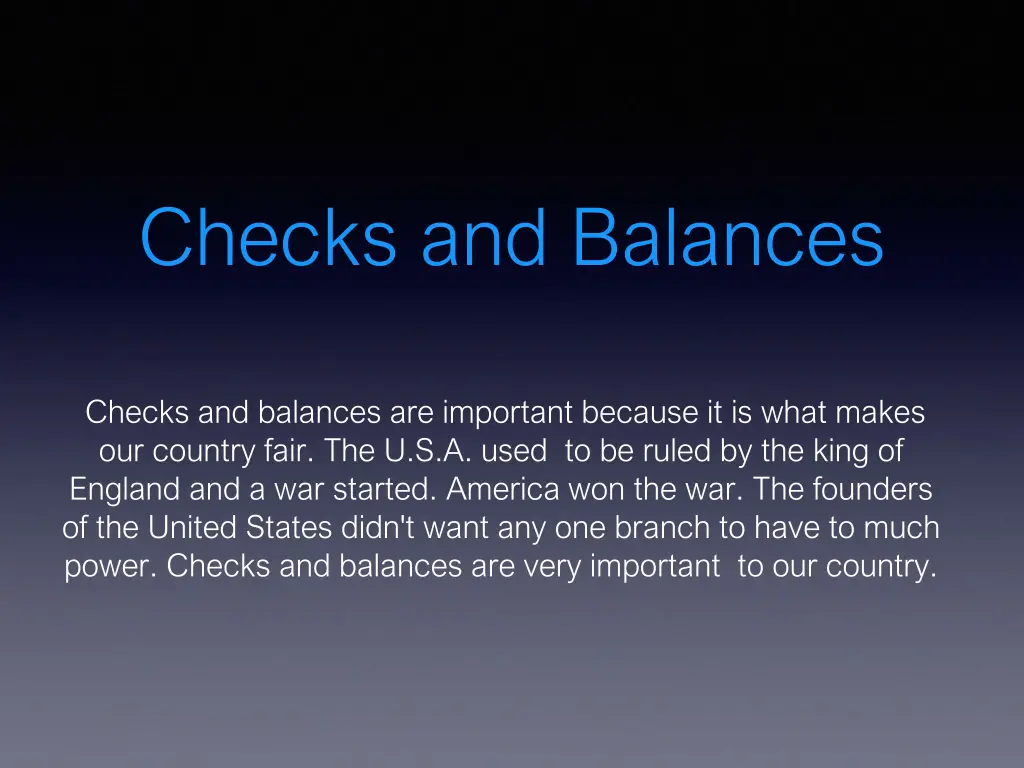checks and balances