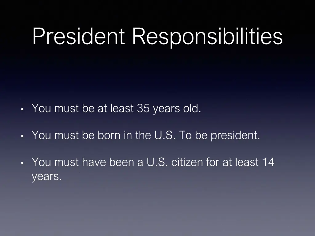 president responsibilities