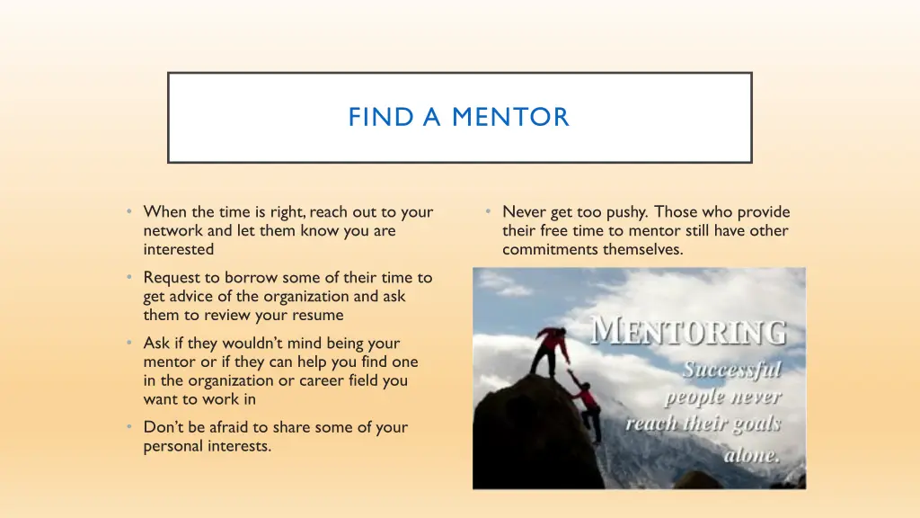 find a mentor