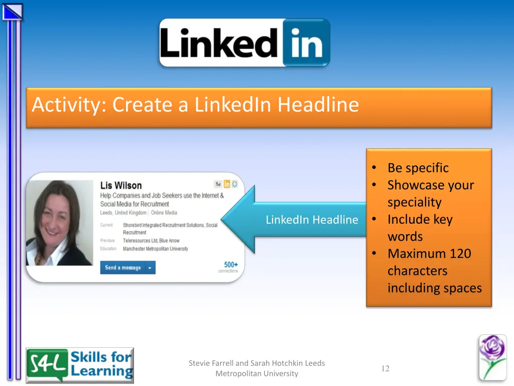 activity create a linkedin headline