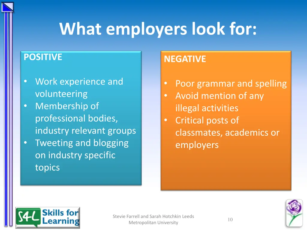 what employers look for