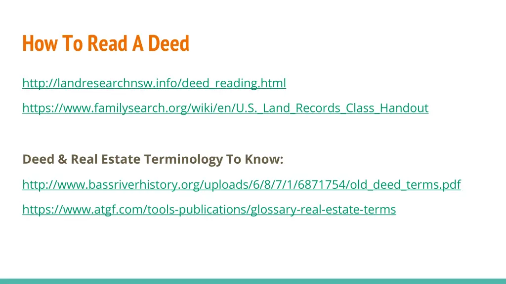 how to read a deed